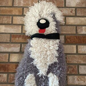 57-(VC) Vintage.Sheepdog. Hooked Rug.Completed.